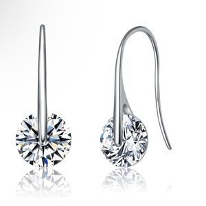 Stylish Modernized Solitaire Drop Earrings